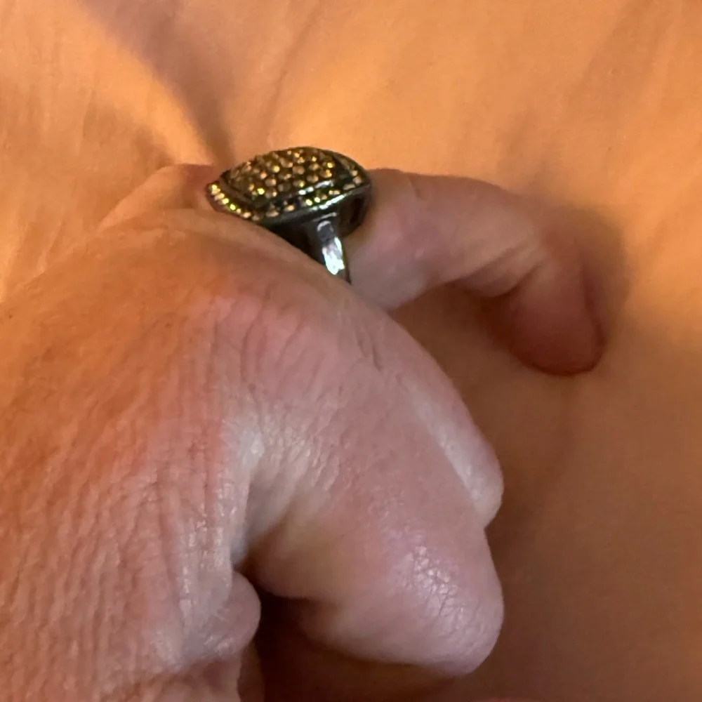 Chunky Black and Yellow Square Ring